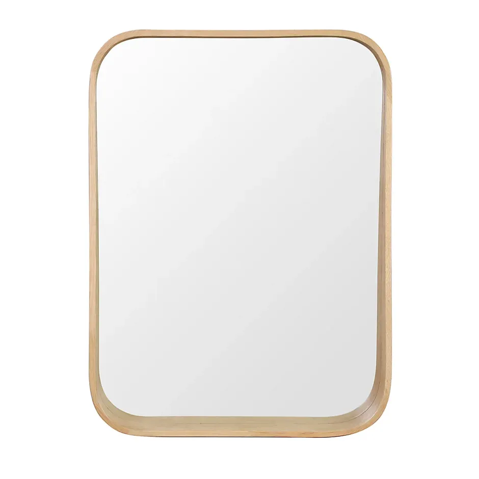 Homesight Miroir de salle de bains l.60 x H.80 cm, placage chêne, Thiam