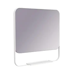 GoodHome Miroir de salle de bains mural blanc avec tablette l.60,5 x H.60.5 x P.12 cm, Maza* Miroir Simple