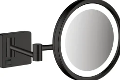 Hansgrohe Miroir de salle de bains lumineux LED grossissant, noir mat,