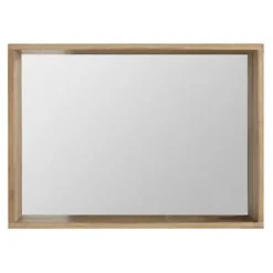 Cooke & Lewis Miroir de salle de bains effet chêne massif l.90 x P.13 x H.65 cm, Harmon