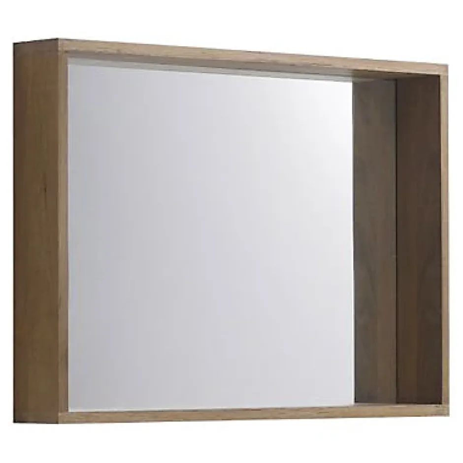 Cooke & Lewis Miroir de salle de bains effet chêne massif l.90 x P.13 x H.65 cm, Harmon