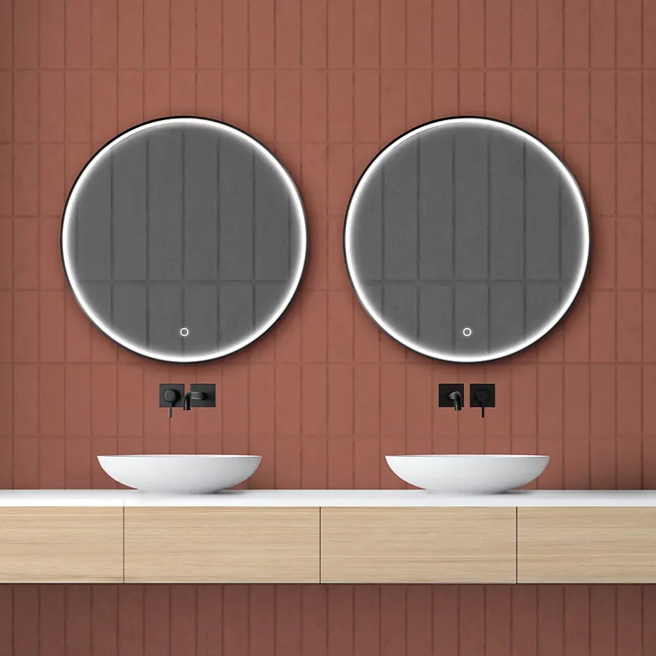 MPGlass Miroir de salle de bains lumineux LED rond Ø 80 cm Denver
