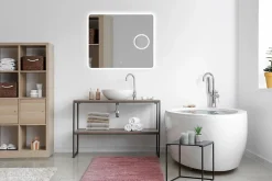MPGlass Miroir de salle de bains lumineux LED rectangulaire l. 80 x H. 70 cm Bergen