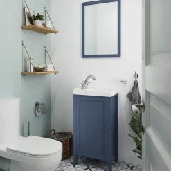 GoodHome Miroir de salle de bains bleu mat l.70 x L.50 x ép.1,6 cm, Perma* Miroir Simple