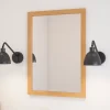 GoodHome Miroir de salle de bains placage chêne l.50 x L.70 x ép.1,6 cm, Perma* Miroir Simple