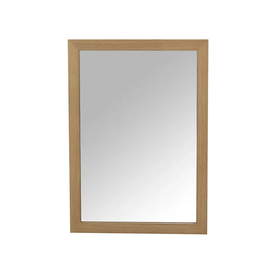 GoodHome Miroir de salle de bains placage chêne l.50 x L.70 x ép.1,6 cm, Perma* Miroir Simple