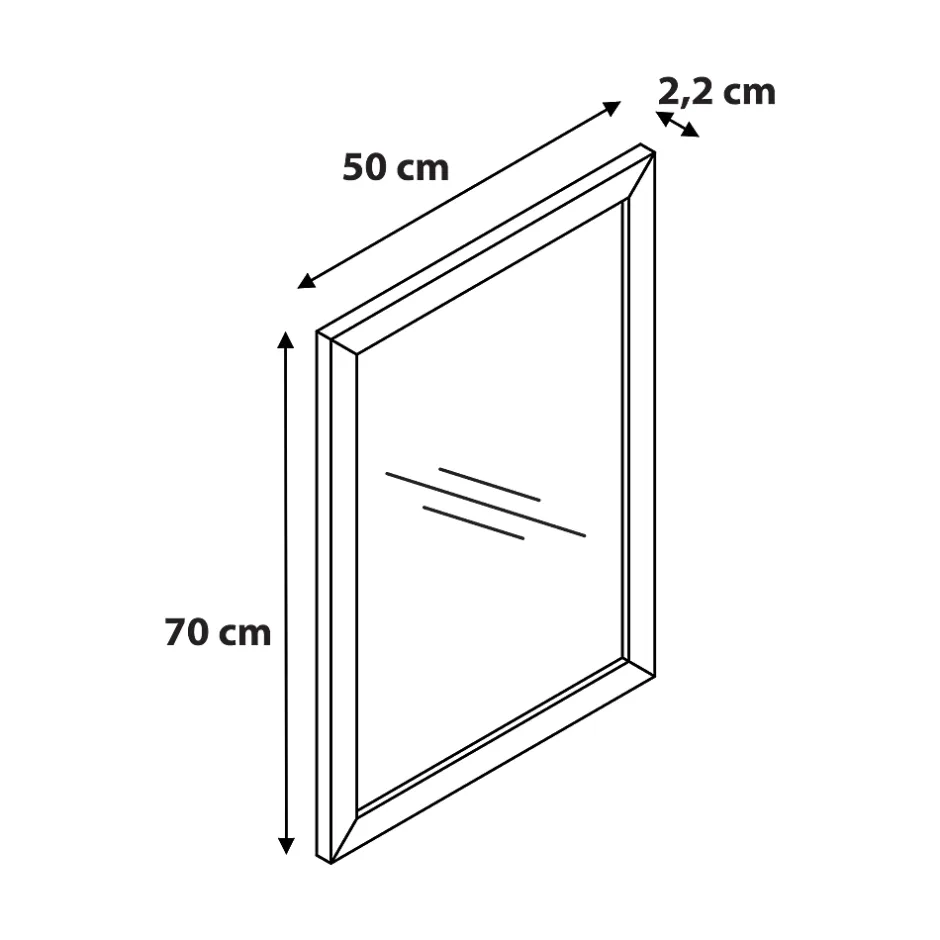 GoodHome Miroir de salle de bains placage chêne l.50 x L.70 x ép.1,6 cm, Perma* Miroir Simple