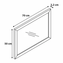 GoodHome Miroir de salle de bains placage chêne l.50 x L.70 x ép.1,6 cm, Perma* Miroir Simple