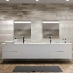 MPGlass Miroir de salle de bains lumineux LED, l.60 x H.70 cm, argenté, Kelme* Miroir Lumineux