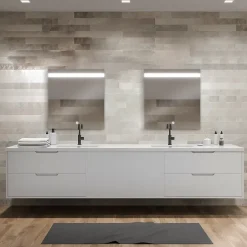 MPGlass Miroir de salle de bains lumineux LED, l.60 x H.70 cm, argenté, Kelme* Miroir Lumineux