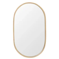 Homesight Miroir de salle de bains ovale l.40 x H.70 cm, placage chêne, Thiam* Miroir Simple