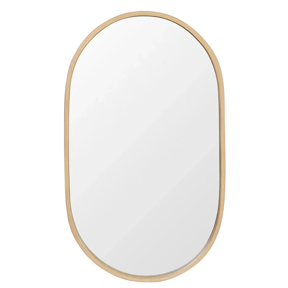 Homesight Miroir de salle de bains ovale l.40 x H.70 cm, placage chêne, Thiam* Miroir Simple