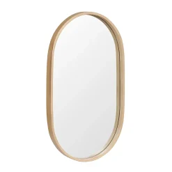 Homesight Miroir de salle de bains ovale l.40 x H.70 cm, placage chêne, Thiam* Miroir Simple