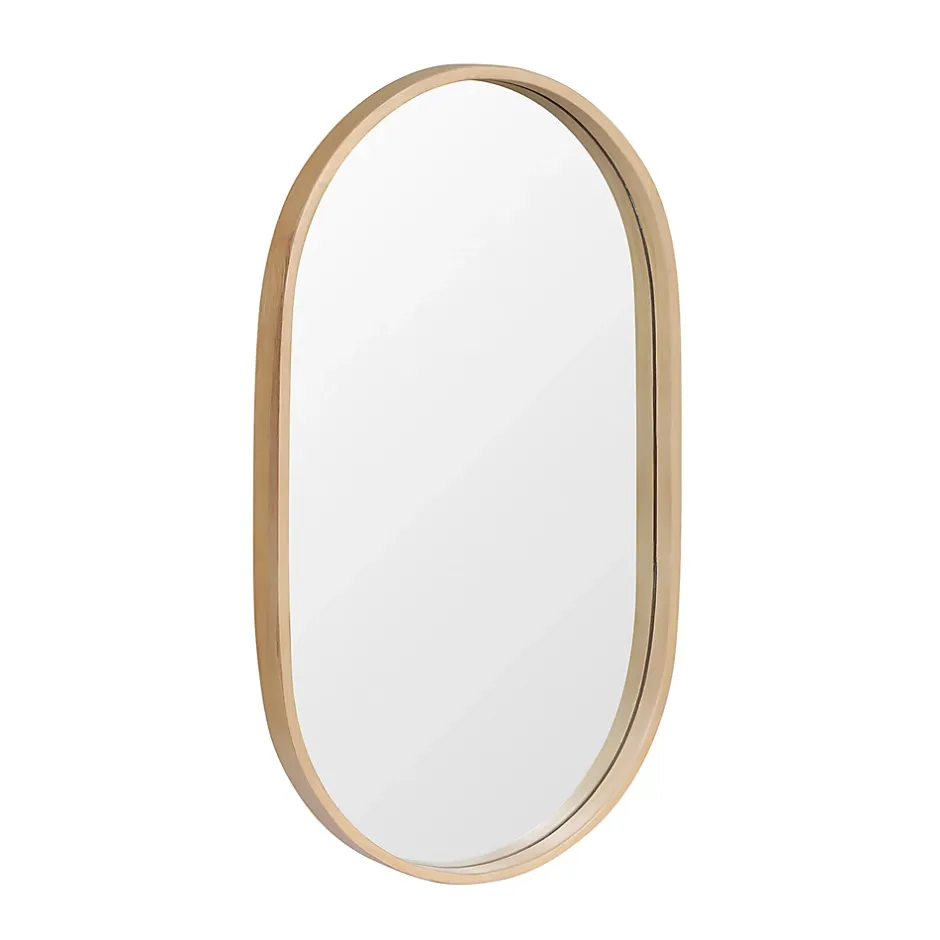 Homesight Miroir de salle de bains ovale l.40 x H.70 cm, placage chêne, Thiam* Miroir Simple