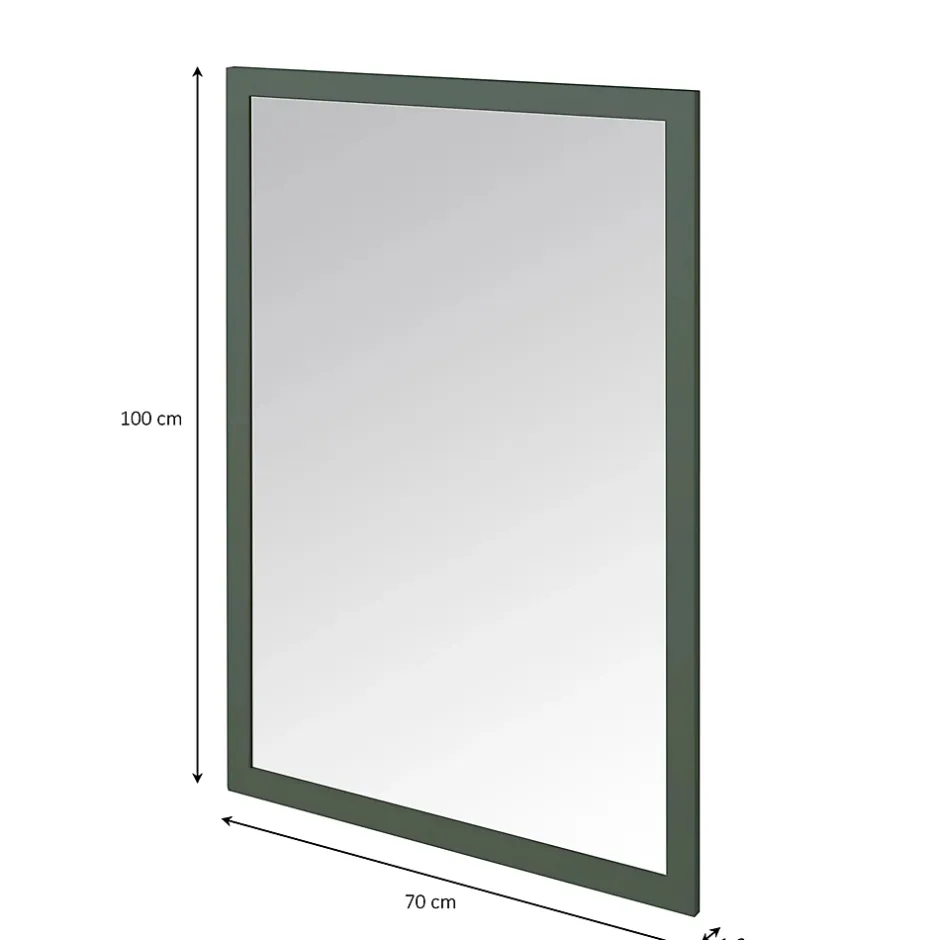 GoodHome Miroir de salle de bains vert mat l.70 x L.100 x ép.1,6 cm, Perma