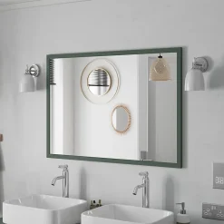 GoodHome Miroir de salle de bains vert mat l.70 x L.100 x ép.1,6 cm, Perma