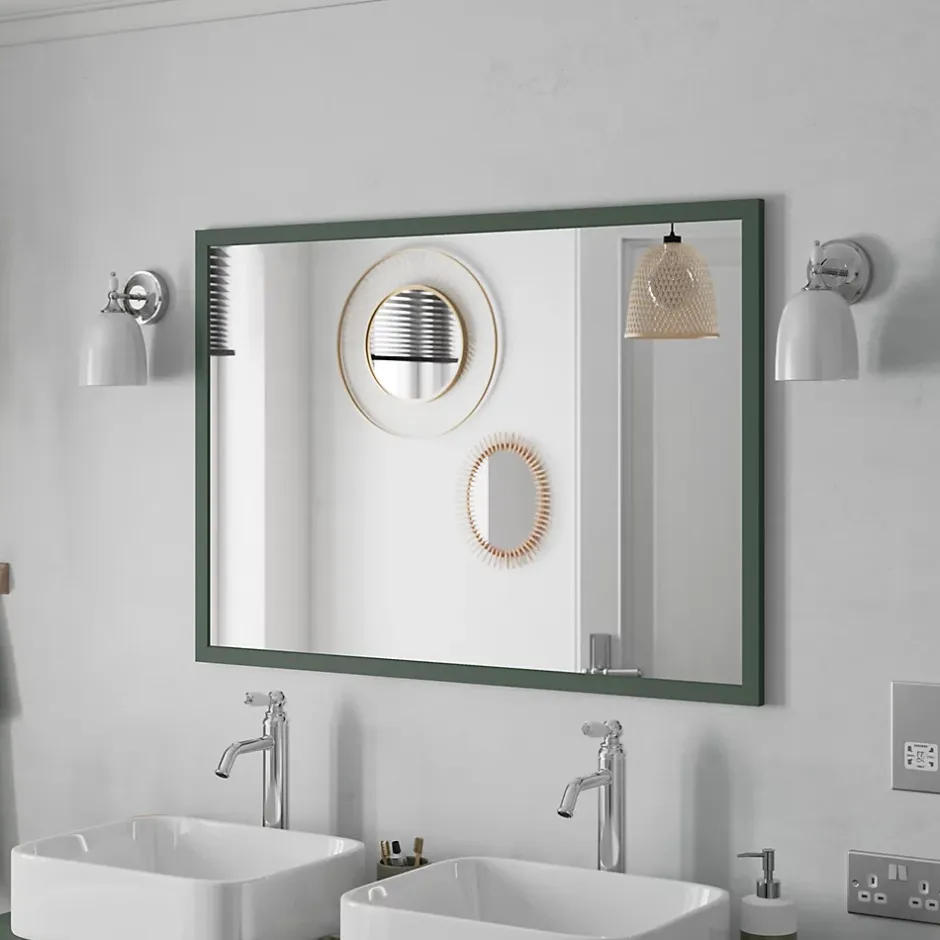 GoodHome Miroir de salle de bains vert mat l.70 x L.100 x ép.1,6 cm, Perma