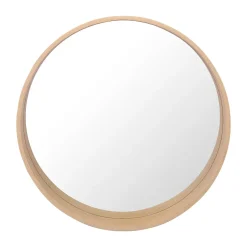 Homesight Miroir de salle de bains rond Ø.60 cm, placage chêne, Thiam* Miroir Simple