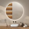 Mirlux Miroir de salle de bains lumineux LED rond 120cm, Sans Cadre, Antibuée* Miroir Lumineux