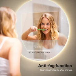 Mirlux Miroir de salle de bains lumineux LED rond 120cm, Sans Cadre, Antibuée* Miroir Lumineux