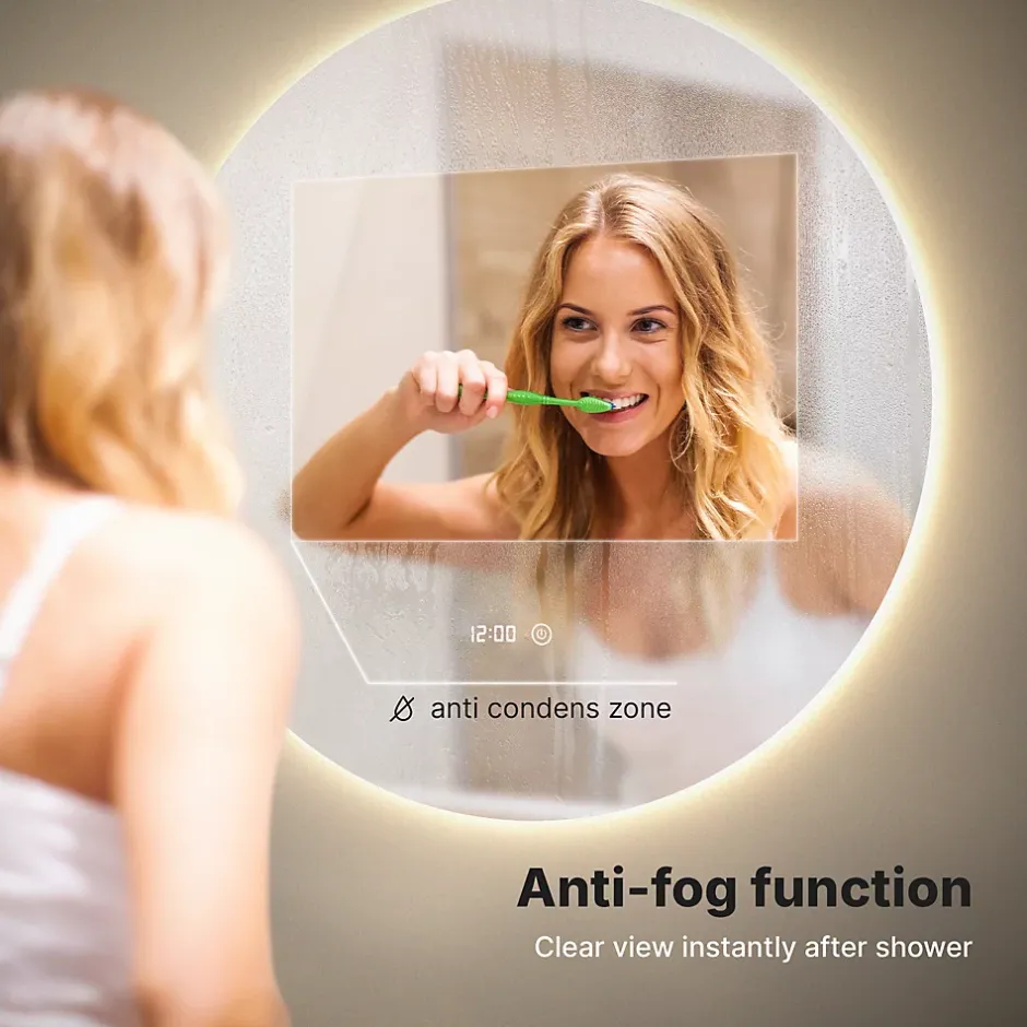 Mirlux Miroir de salle de bains lumineux LED rond 120cm, Sans Cadre, Antibuée* Miroir Lumineux