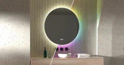MPGlass Miroir de salle de bains rond lumineux à LED Ø80 cm, Aurora