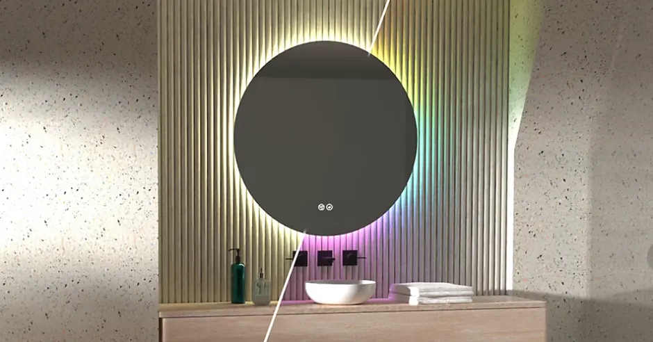 MPGlass Miroir de salle de bains rond lumineux à LED Ø80 cm, Aurora