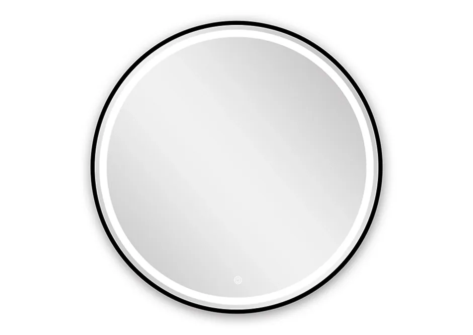 MPGlass Miroir de salle de bains lumineux LED noir rond Ø80, Naos Black* Miroir Lumineux