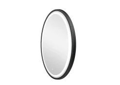 MPGlass Miroir de salle de bains lumineux LED noir rond Ø80, Naos Black* Miroir Lumineux