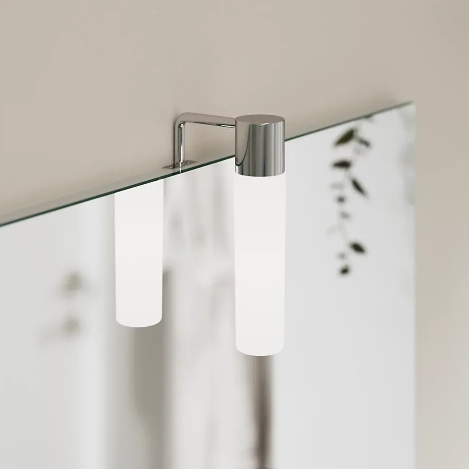Miroir de salle de bains lumineux chrome IP44 l.60 x H.70 x P.10 cm, Opah* Miroir Lumineux