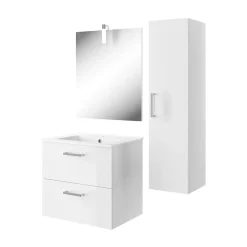 Miroir de salle de bains lumineux chrome IP44 l.60 x H.70 x P.10 cm, Opah* Miroir Lumineux