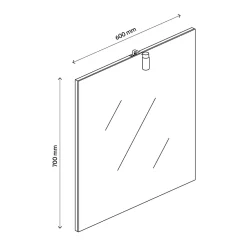 Miroir de salle de bains lumineux chrome IP44 l.60 x H.70 x P.10 cm, Opah* Miroir Lumineux