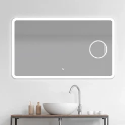 MPGlass Miroir de salle de bains lumineux LED rectangulaire l. 120 x H. 70 cm Bergen* Miroir Lumineux