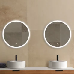 MPGlass Miroir de salle de bains lumineux LED rond Ø 70 cm Bishop 2* Miroir Lumineux