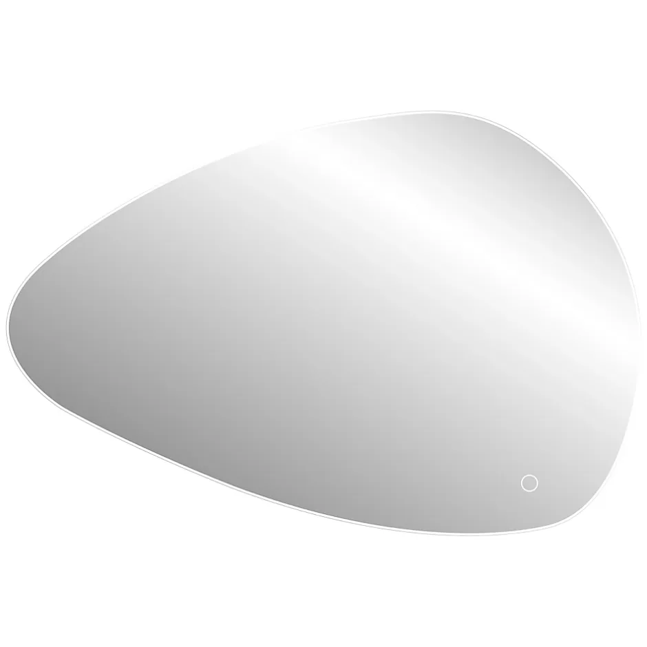 MPGlass Miroir de salle de bains lumineux LED, l.70 x H.100 cm, argenté, Stone