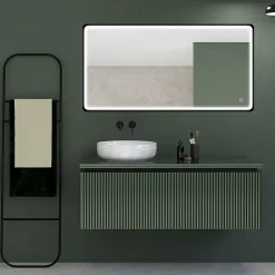 MPGlass Miroir de salle de bains lumineux LED noir 70 x 140 cm, Lyon Chic* Miroir Lumineux