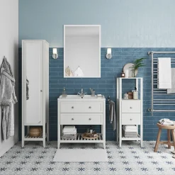 GoodHome Miroir de salle de bains blanc mat L.100 x l.70 x ép.1,6 cm, Perma* Miroir Simple