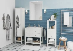 GoodHome Miroir de salle de bains blanc mat L.100 x l.70 x ép.1,6 cm, Perma* Miroir Simple