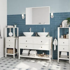 GoodHome Miroir de salle de bains blanc mat L.100 x l.70 x ép.1,6 cm, Perma* Miroir Simple