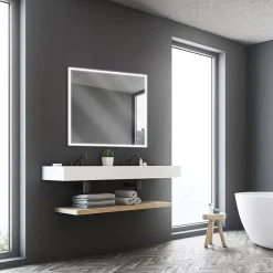 MPGlass Miroir de salle de bains lumineux LED 70 x 80 cm, argenté, Bishop* Miroir Lumineux