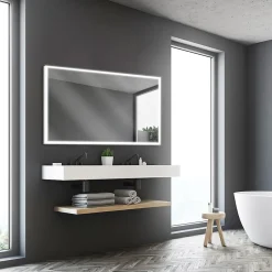 MPGlass Miroir de salle de bains lumineux LED 70 x 120 cm, argenté, Bishop* Miroir Lumineux