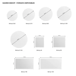 MPGlass Miroir de salle de bains lumineux LED 70 x 120 cm, argenté, Bishop* Miroir Lumineux