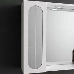 Kiamami Valentina Miroir De Salle De Bains Inglesina Avec Deux Éléments Muraux Latéraux Et Spots Led Intégrés