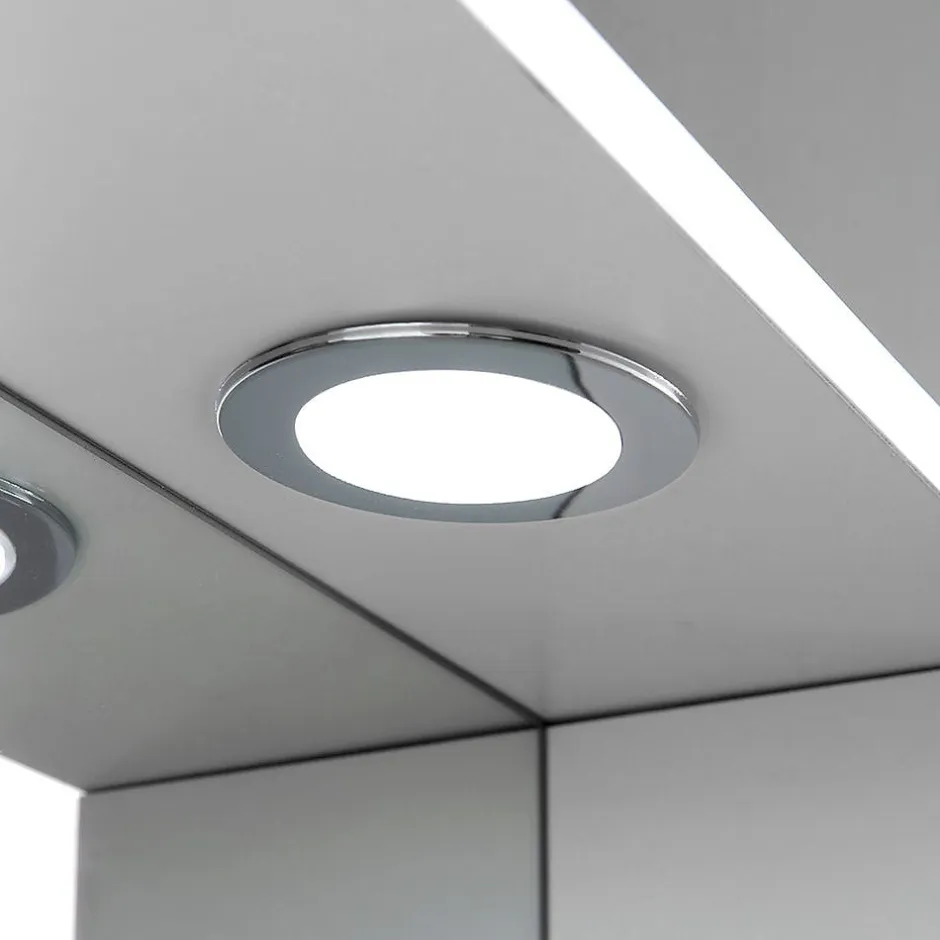 Kiamami Valentina Miroir De Salle De Bains Inglesina Avec Deux Éléments Muraux Latéraux Et Spots Led Intégrés