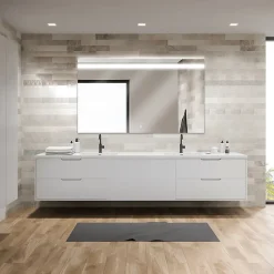 MPGlass Miroir de salle de bains lumineux LED L.120 x H.70 cm, argenté, Kelme