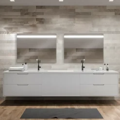 MPGlass Miroir de salle de bains lumineux LED, L.80 x H.70 cm, argenté, Kelme