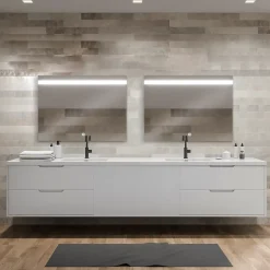 MPGlass Miroir de salle de bains lumineux LED, L.80 x H.70 cm, argenté, Kelme