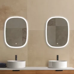 MPGlass Miroir de salle de bains lumineux LED rectangulaire l. 60 x H. 80 cm Bishop 2* Miroir Lumineux