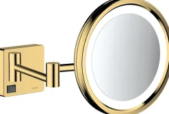 Hansgrohe Miroir de salle de bains lumineux LED grossissant, aspect doré poli,