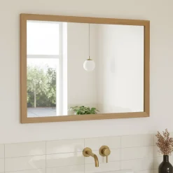 GoodHome Miroir de salle de bains placage chêne l.70 x L.100 x ép.1,6 cm, Perma